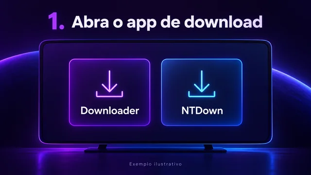 Exemplo ilustrativo da escolha do aplicativo de download